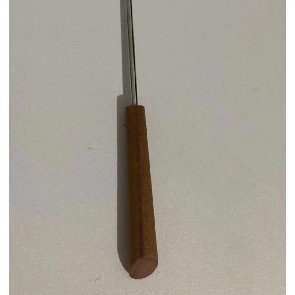 NOS Fondue Forks Teak Wood Handles Stainless Steel 2 Sets Vintage‎ MCM